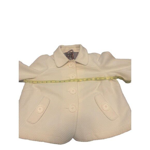 Women’s Maurices CREAM Waffle Short Lined Pea Coat XL Large Buttons Pockets NWOT - Picture 6 of 11